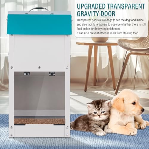 Automatic Dog Feeder Outdoor Galvanized Dog Food Dispenser 15lbs Pet Cat Feeding Station Metal Gravity Feeder for Puppy, Dog, Cat - Image 3