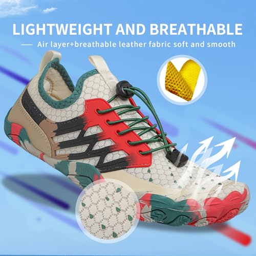 Image of SIOSNETA Hike Barefoot Shoes for Women Men, Wide Toe Water Shoes for Hiking,Breathable Non-Slip Athletic Footwear,