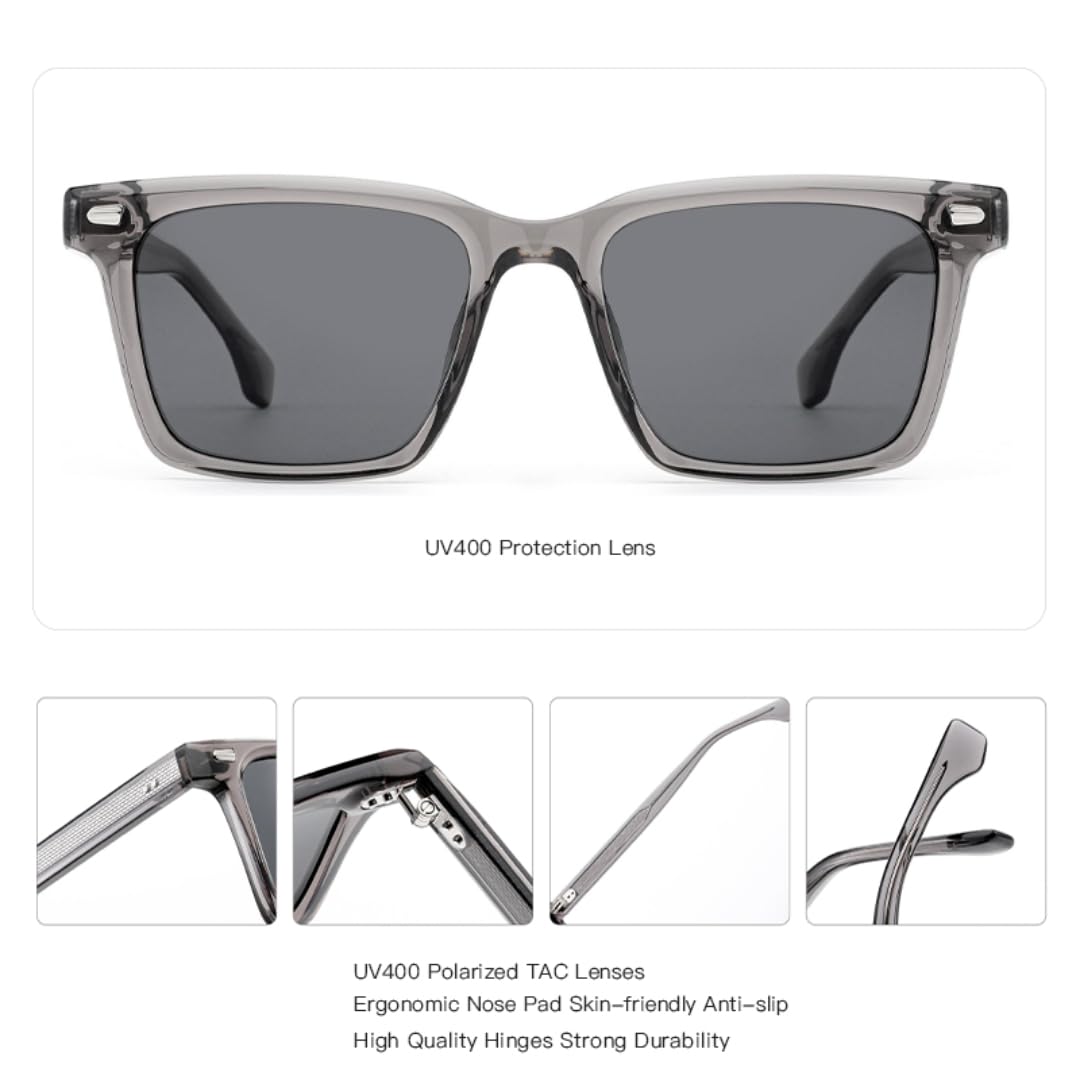 Gafas de sol polarizadas de moda para hombre y mujer, ultraligeras, con protección UV400 y estilo retro.