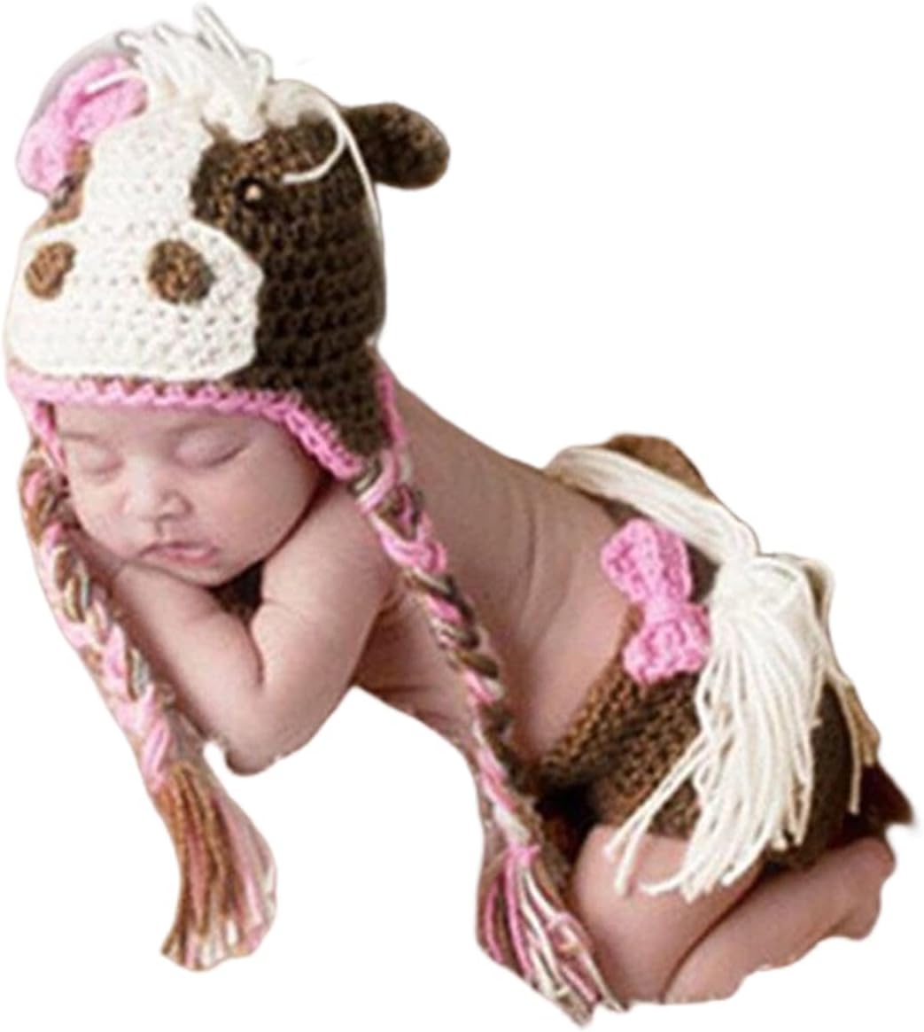 Newborn Baby Photography Props Boy Girls Photo Shoot Props Outfits Crochet Knitted Costume Unisex Cute Infant Hat Pants
