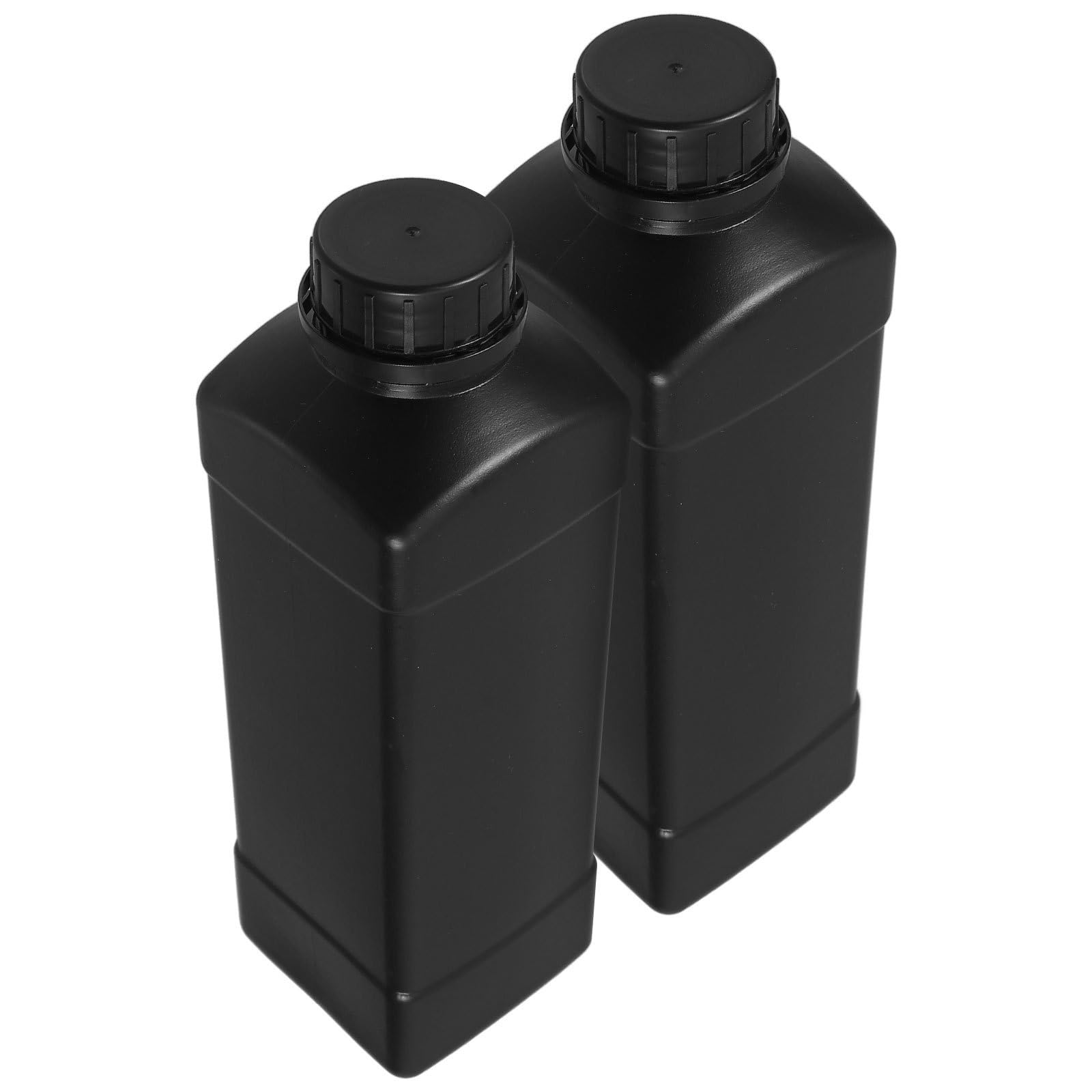 Bottiglia per Reagenti da Laboratorio 1000ml 2 Pezzi Contenitore Vuoto in Hdpe Nero con Superficie Liscia e Resistenza All'usura per Uso Scientifico