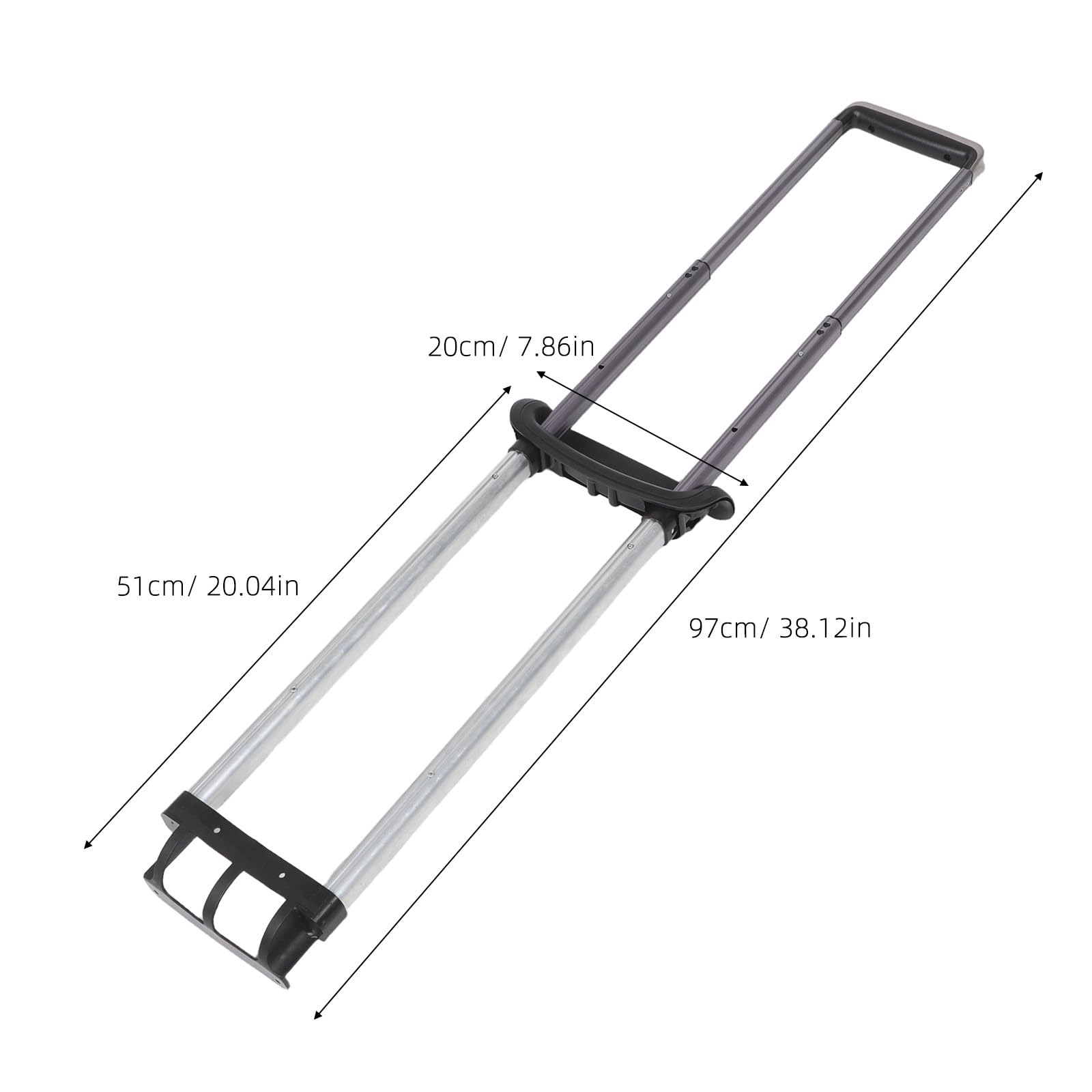 LIFKOME Accesorios para Equipaje Manija Telescópica de Aleación de Aluminio para Reparación Reemplazo de Manija de Maleta Manilla Extensible Interna Ajustable para Uso Viajes