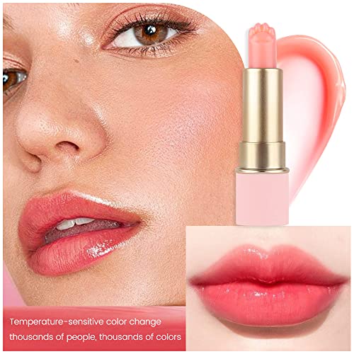 Bingbrush 2 Pcs Cat's Paw Color Changing Lipstick &Lip Balm, Long Lasting Labiales Lip Gloss Tinted Magic Lip Stain Makeup Moisturize Lipstick Set For Women #TOP1