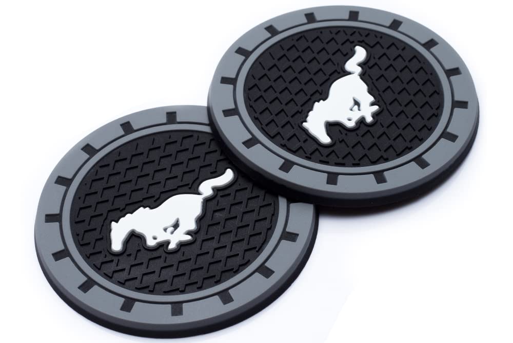 2 Stück Auto Getränkehalter Untersetzer für Mustang Snake Speedstar Evos Everest GT Shelby, Auto Untersetzer,Auto Zubehor Innenraum,Getränkehalter Untersetzer für Auto