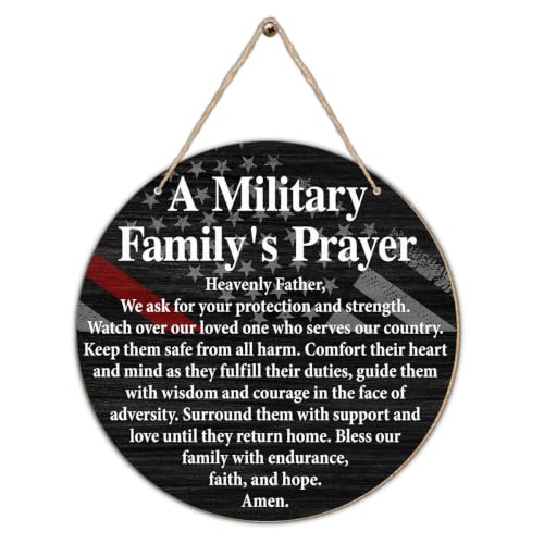 Military Family Prayer Wood Sign