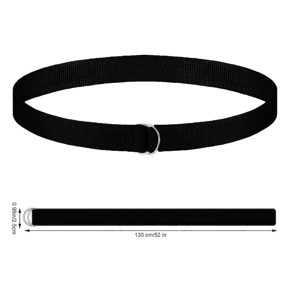 GSHLLO 2 Pcs 2.5 x 130cm D Rings Webbing Belt Unisex Adult Football Belts Nylon Football Pant Belts Youth Adjustable Sports Belt