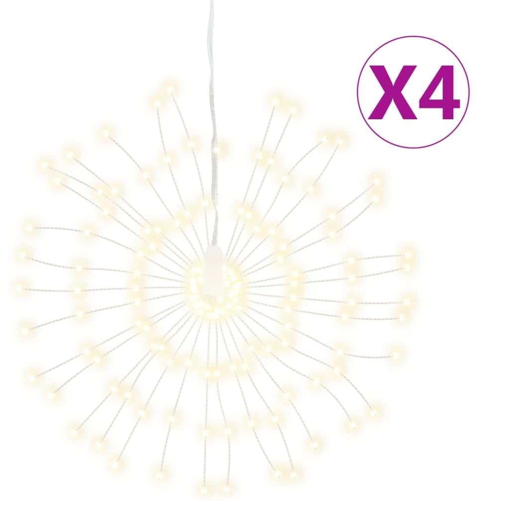 Luces de Navidad con forma de estrella (140 ledes, 4 unidades, luz blanca cálida, 17 cm)