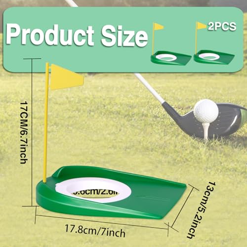 Image of Golf Putting Green Indoor Set, 2 Pack Cup with Flag, Practice Training Aids for Indoor Outdoor, Hole Putter Regulation Cup for Office