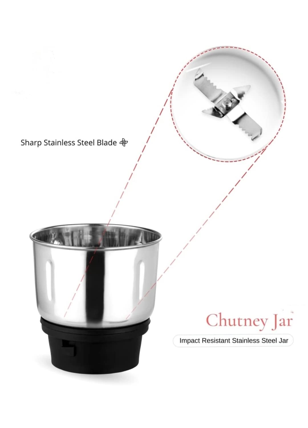 Traditional Mixer Chutney Jar - Stainless Steel -5