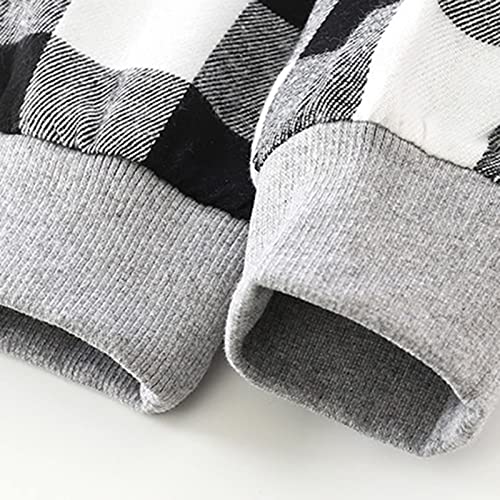 Toddler Baby Boys Girls Plaid Hooded Button Down Shirt Long Sleeve Jacket Spring Fall Shirts Shacket Cardigan Coat3