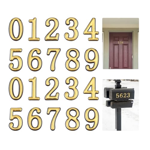 20pcs 5,2cm Numéros de Boîte aux Lettres pour l'Extérieur, 0-9 Numéros Boîte aux Lettres...