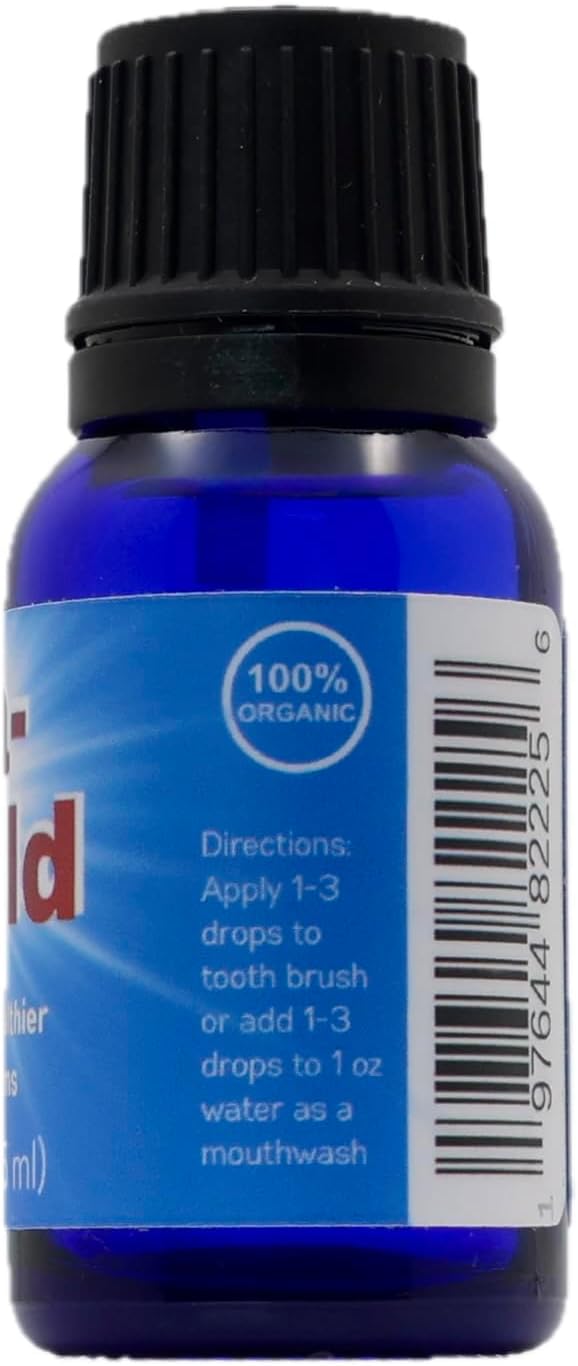 Tooth Oil for Gum Disease & Gingivitis – PhD-Formulated Organic Essential Oils – Soothes Bleeding, Sore & Receding Gums – Toothpaste Alternative for Adults & Kids