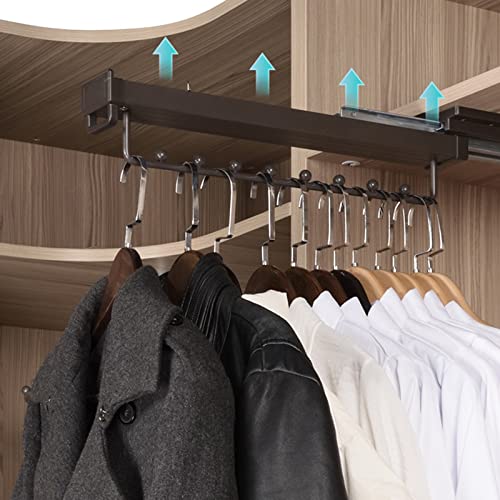 Tige de placard d'extraction extensible et porte-cintre supérieur de garde-robe - 5