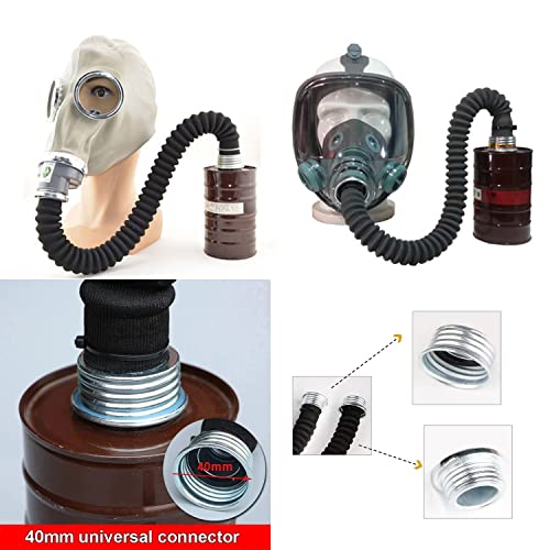 Mask Accessories Airway 0.5M Tube for Connecting Canister and Gas Mask Protective Respirator Rubber Wave Tube(Black)