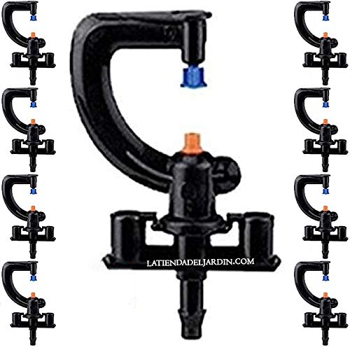 Suinga Pack 100 MICROASPERSOR 360º para riego agricola y riego en jardineria. Aspersor Circular de 360º con caudal 73 a 125 l/h y Radio de Alcance 1,7 Metros