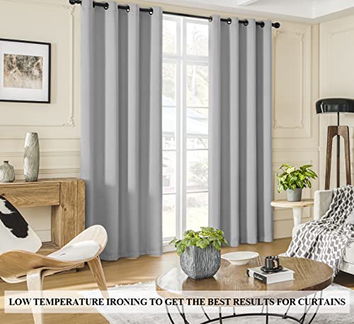 Rutterllow 100% Blackout 330 Gsm Curtains, Full Shade Long Complete Drapes For Living Room, Thermal Insulated Bedroom Window Treatment Drapes (2 Panels, Light Gray, 52 X 90 Inch) #TOP3