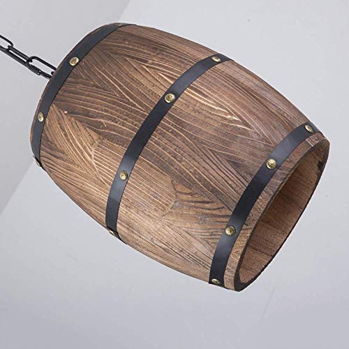 Lámpara de barril de madera de lujo retro para iluminación de restaurante 7
