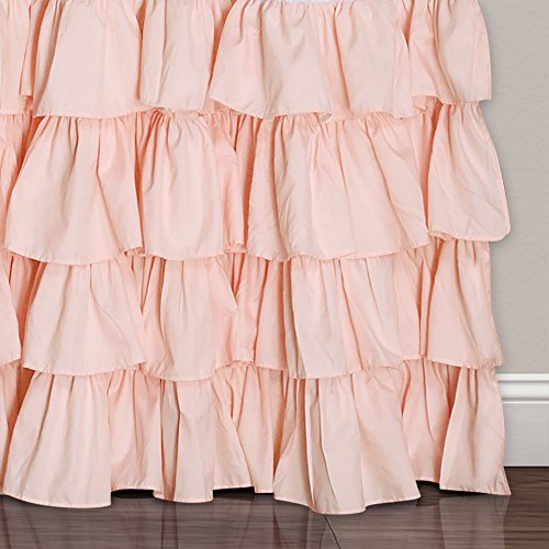 Lush Decor Flutter Butterfly Curtains | Ruffle Print Design Window Panel Set For Living, Dining, Bedroom (Pair), 84” X 52”, Pink #TOP2