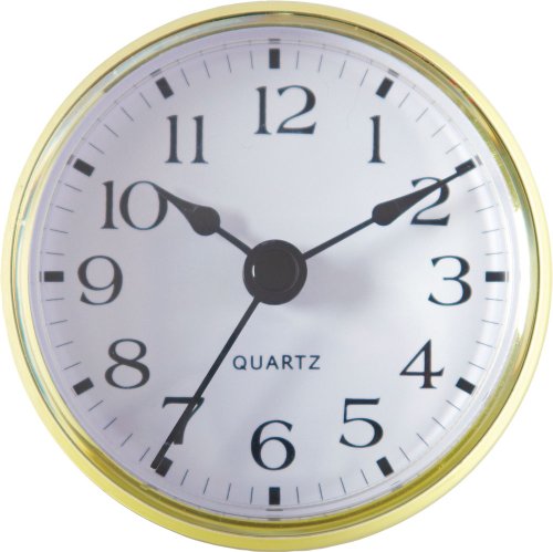 2-3/4 White Arabic Dial Clock Insert