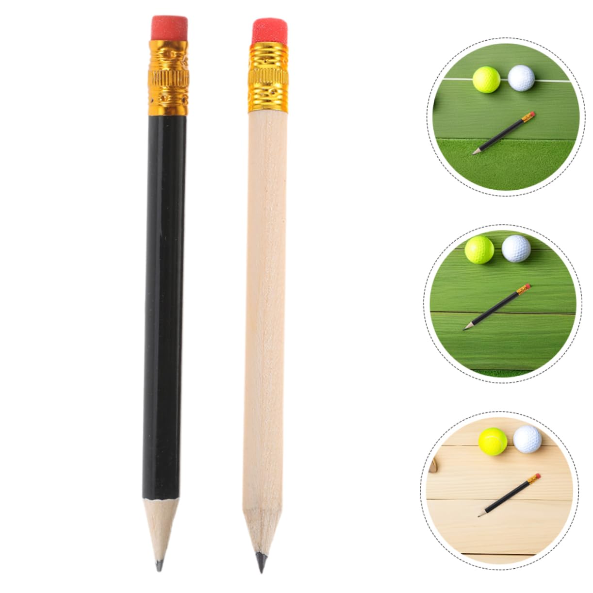 144 Pièces Crayons de Bois avec Crayons de Golf Hb Courts pour Artistes Écoles et Événements Bois