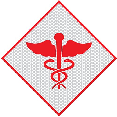 Image of CVANU Doctor Reflective Vinyl Exterior Decal for Vehicle 2pcs (11x11cm) Red cv8