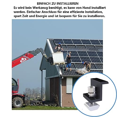 End Clamps Solar Panel Mount Set of 4 Including Screws Z-shaped 4 Stück Endklemme 30mm Schwarz Photovoltaikanlagen Endklemmen，