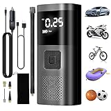 ZEYXINH Elektrische Luftpumpe, Tragbare Fahrradpumpe 6000mAh Akku, 150 PSI Elektrischer Kompressor mit LCD-Bildschirm, 4 Modi zum Aufpumpen von Autos, Fahrrädern, Bällen, Taschenlampe und Powerbank