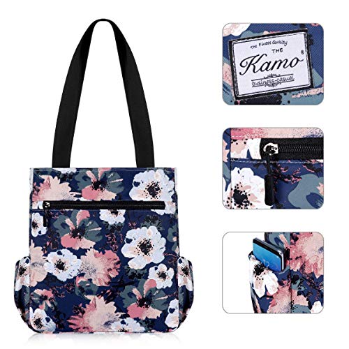 Image of KAMO Floral Tote Bag - Waterproof Lightweight Handbags Travel Shoulder Bag for Hiking Yoga Gym Swimming Travel Beach