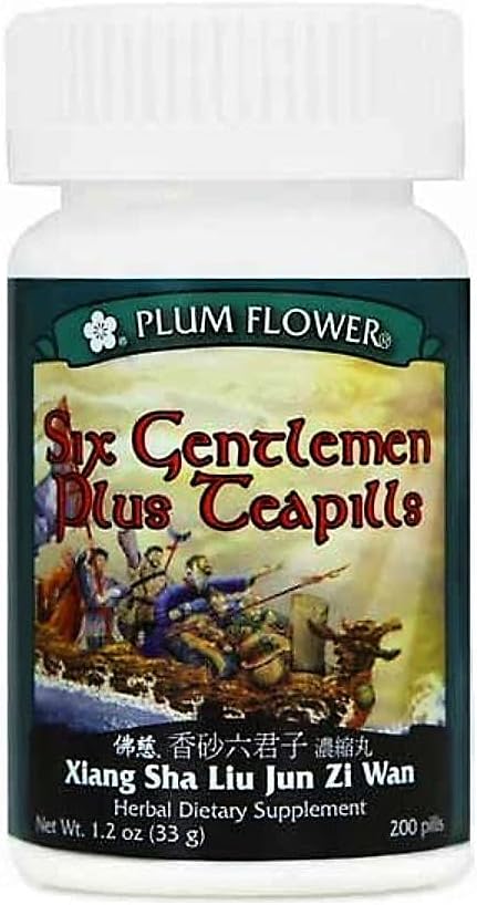 Six Gentlemen Plus Teapills (Xiang Sha Liu Jun Zi Wan), 200 ct, Plum Flower