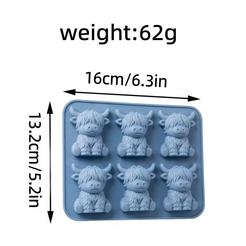 Molde de cubitos de hielo silicona Yak 6 cavidades gris miniatura 2