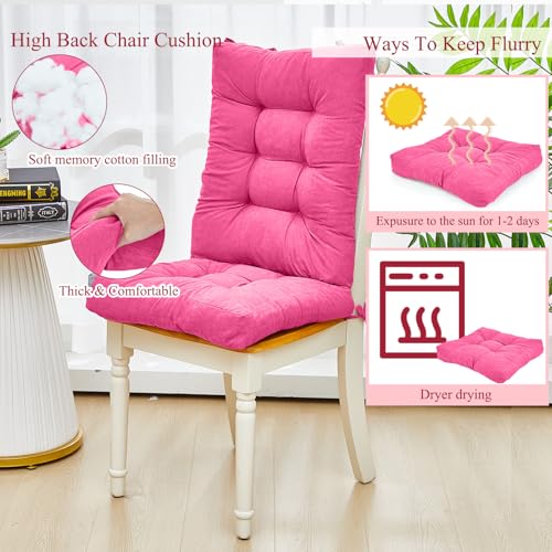 Image of Juexica Pink 17 x 17 Inch 4 Sets Outdoor Patio Chair Cushion