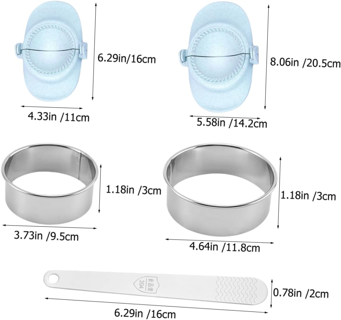YARNOW 4sets Dumpling Maker Kit Molds and Cutter and Includes Filling Spoon for Dumplings and Empanadas Easy to Use Kitchen Tool