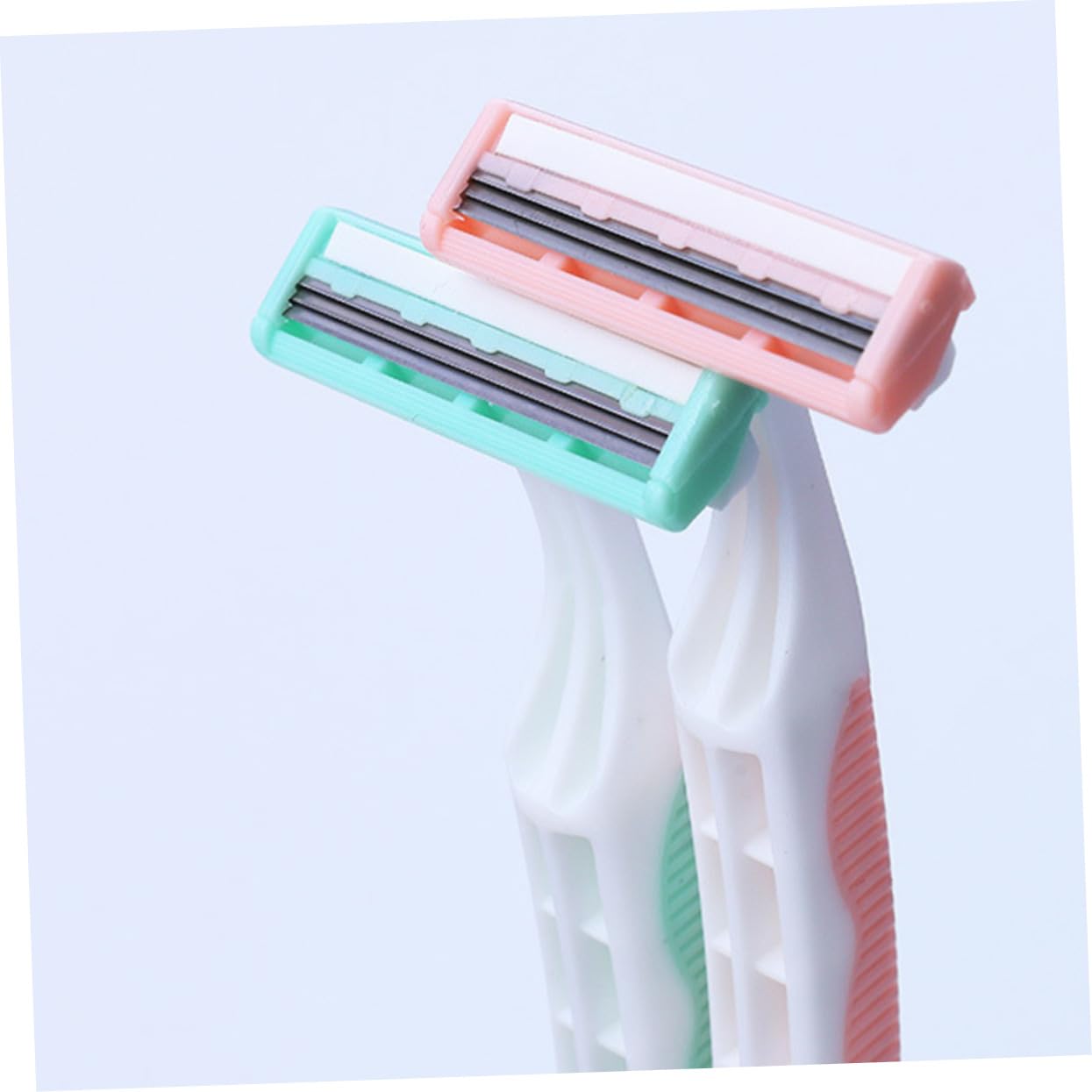 Rasoio Donna Corpo 4 Pezzi 2 Lame e Manico Antiscivolo in Plastica per Depilazione Facile e Precisa di Ascelle e Gambe