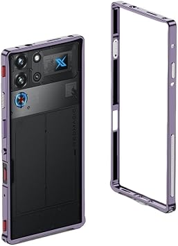 Redmagic 10 Pro Bumper Aluminum Heat Dissipation Case for Red Magic 10 Pro+ Strap Hole Metal Frame Metal Side Cover Purple