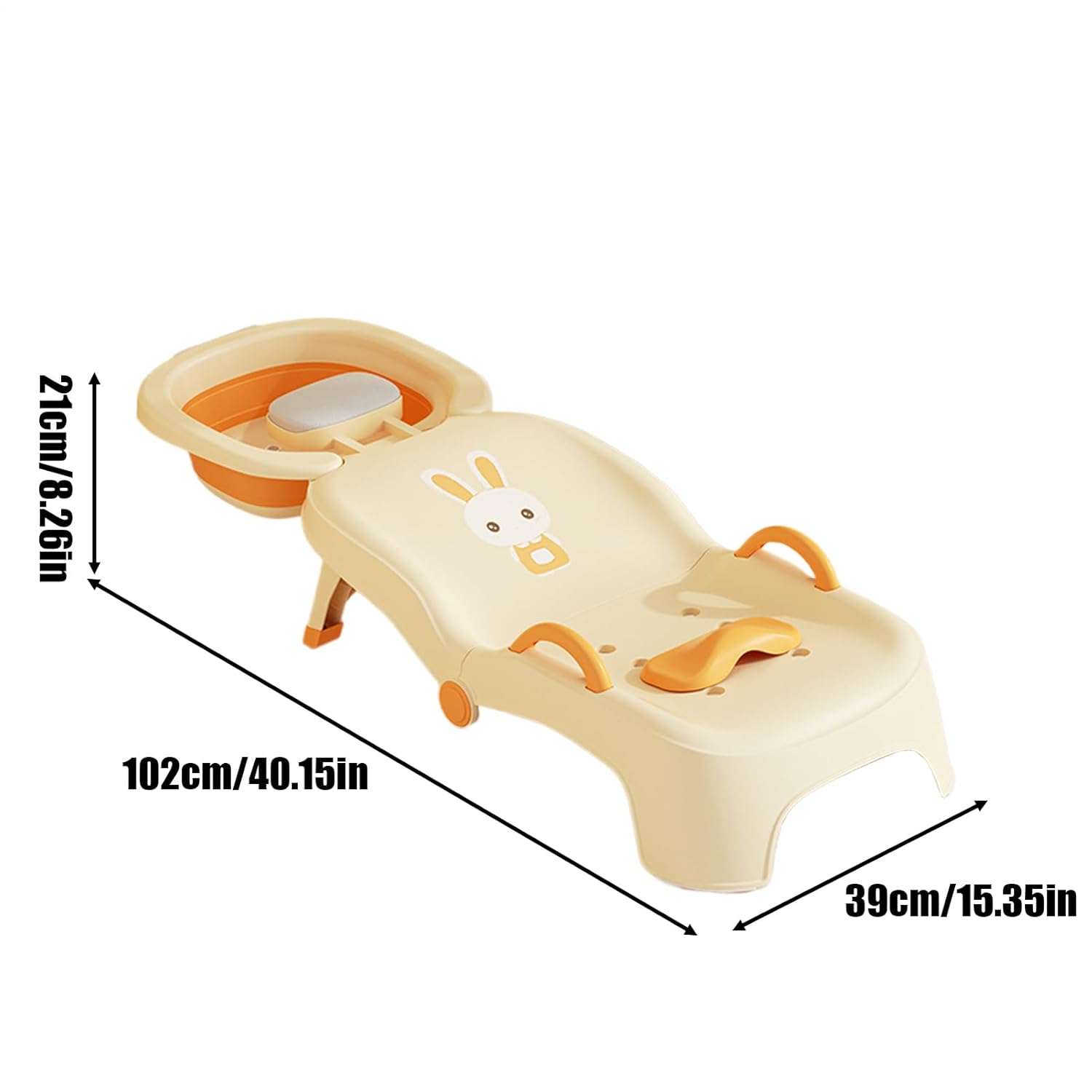 Foldable Kids Hair Washing Seat – Portable Bathing Recliner, Soft Comfort Adjustable Design, Stable Head Rinsing Mechanism | Compact Storage Feature, Bathroom Salon Home Toilet Setup for Boys