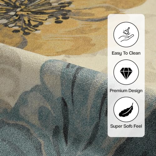 Image of FRESH FROM LOOM Luxury Anti Skid 100% Nylon Carpet | Living Room, Hall & Bedroom | Anti Fade | Rubber Backing Grip | Quick Cleaning | Washable (Cream| Size:- 90x150 Cm or 3x5 Fts)