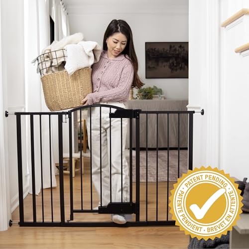 Ingenuity Easy Open Baby Gate & Dog Gate, Hands-Free Open Patent-Pending Foot Pedal, 27.5"-52" Wide, 28" Tall, Hardware or Pressure Mounted, Install in Doorway, Bottom of Stairs, or Wall - Espresso - image 4