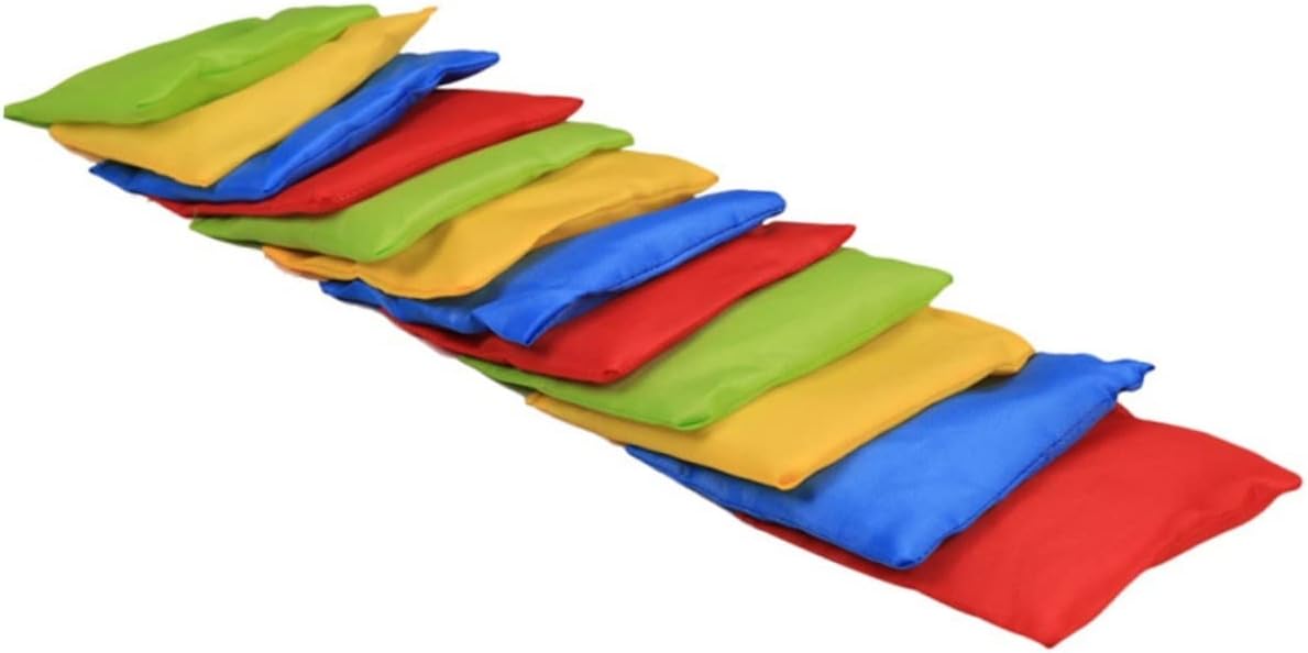 VICASKY 12pcs Nylon Bean Bags for Boy Girl Tossing Game Bags Red Yellow for Outdoor Activities