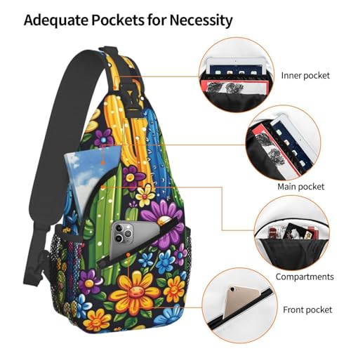 Mochila tipo bandolera unisex con diseño cactus caricatura miniatura 4