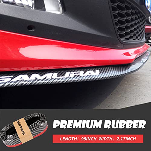Jeseny Auto Front Bumper Lip Splitter Carbon Universal Fit Compatible With Cars Trucks Suv | Front Lip Spoiler Exterior Soft Rubber Skirt Protector Strip Air Dam | Customizable Car Decoration Black #TOP5