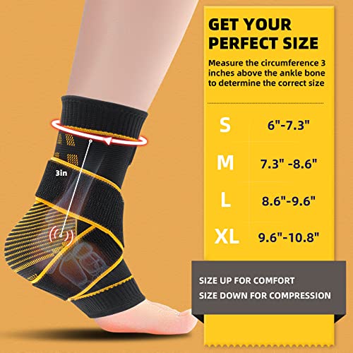 Copper Ankle Brace For Women Men Plantar Fasciitis Relief - Ankle Support Brace Ankle Compression Sleeve Socks Foot Brace Ankle Wrap For Sprained, Achilles Tendon, Pain Relief, Injured Foot, Sports #TOP4