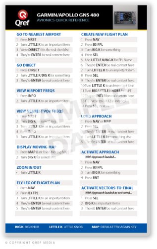 Garmin GNS 480/CNX80 Qref Card Checklist      Cards – December 9, 2008