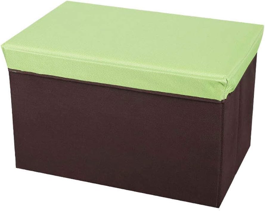 Storage Stool Creative Toy Box Pouffe Ottoman Chairs Simple Folding Seat Footstool (Color : Green)