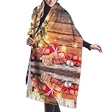  LINGF Gnomes Santa mujeres grandes chales de tacto suave envuelve bufanda de invierno con bordes con flecos para mujeres de 27 x 77 pulgadas