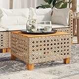 Photo Gallery qohoio tavolo da giardino beige 55x55x36 cm polyrattan e legno acacia -365931 Photo Gallery qohoio tavolo da giardino beige 55x55x36 cm polyrattan e legno acacia -365931
