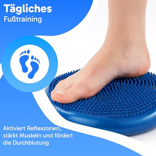 Retoo Ballsitzkissen mit Pumpe, 34cm Durchmesser, Balancekissen, Orthopädisches Sitzballkissen, Luftkissen, Pad, Sitzkissen, Bürostuhl, Balance Kissen für Core, Yoga