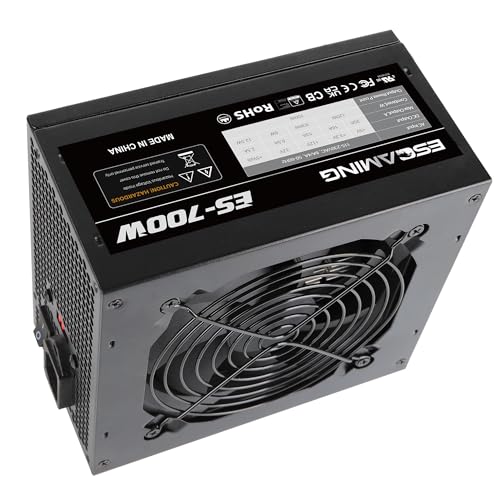 700W Power Supply Non Modular ATX PSU with 120mm Ultra Quiet Cooling Fan, Support 115/220V Switch, All Protections