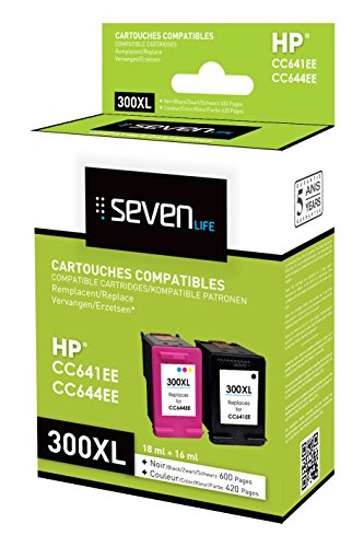Seven Life HP300 XL BK/HP300 XL CL Pack de 2 Cartuchos