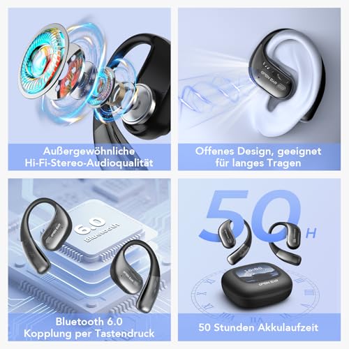 BEARTAIN Ki Übersetzer Kopfhörer, 3-in-1 Übersetzungskopfhörer mit echtzeit übersetzung, 150 Sprachen Kopfhörer Übersetzer Echtzeit, Touchscreen 60H kopfhörer für iOS und Android, Reisen