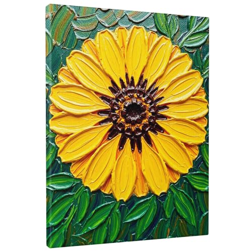 Cuadro floral amarillo para decoración estética de la cocina y zonas comunes del hogar